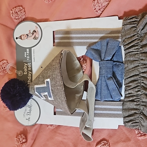 Baby's first 1st birthday set party hat - Picture 2 of 2